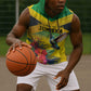 Personalized Black Jamaicans Hummingbird Sleeveless Hoodie Tropical Flowers Grunge Flag - African Pride