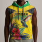 Personalized Black Jamaicans Hummingbird Sleeveless Hoodie Tropical Flowers Grunge Flag - African Pride
