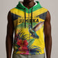 Personalized Black Jamaicans Hummingbird Sleeveless Zip Hoodie Tropical Flowers Grunge Flag - African Pride