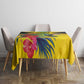 Personalized Black Jamaicans Hummingbird Tablecloth Tropical Flowers Grunge Flag - African Pride