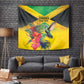 Personalized Black Jamaicans Hummingbird Tapestry Tropical Flowers Grunge Flag - African Pride