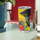 Personalized Black Jamaicans Hummingbird Tumbler Cup Tropical Flowers Grunge Flag - African Pride