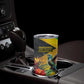 Personalized Black Jamaicans Hummingbird Tumbler Cup Tropical Flowers Grunge Flag - African Pride