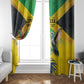Personalized Black Jamaicans Hummingbird Window Curtain Tropical Flowers Grunge Flag - African Pride