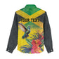 Personalized Black Jamaicans Hummingbird Women Casual Shirt Tropical Flowers Grunge Flag - African Pride