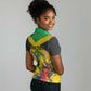 Personalized Black Jamaicans Hummingbird Women Polo Shirt Tropical Flowers Grunge Flag - African Pride