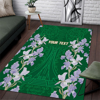 Custom Algeria Iris Floral Green Area Rug Africa Women’s Football Champion Series 2026