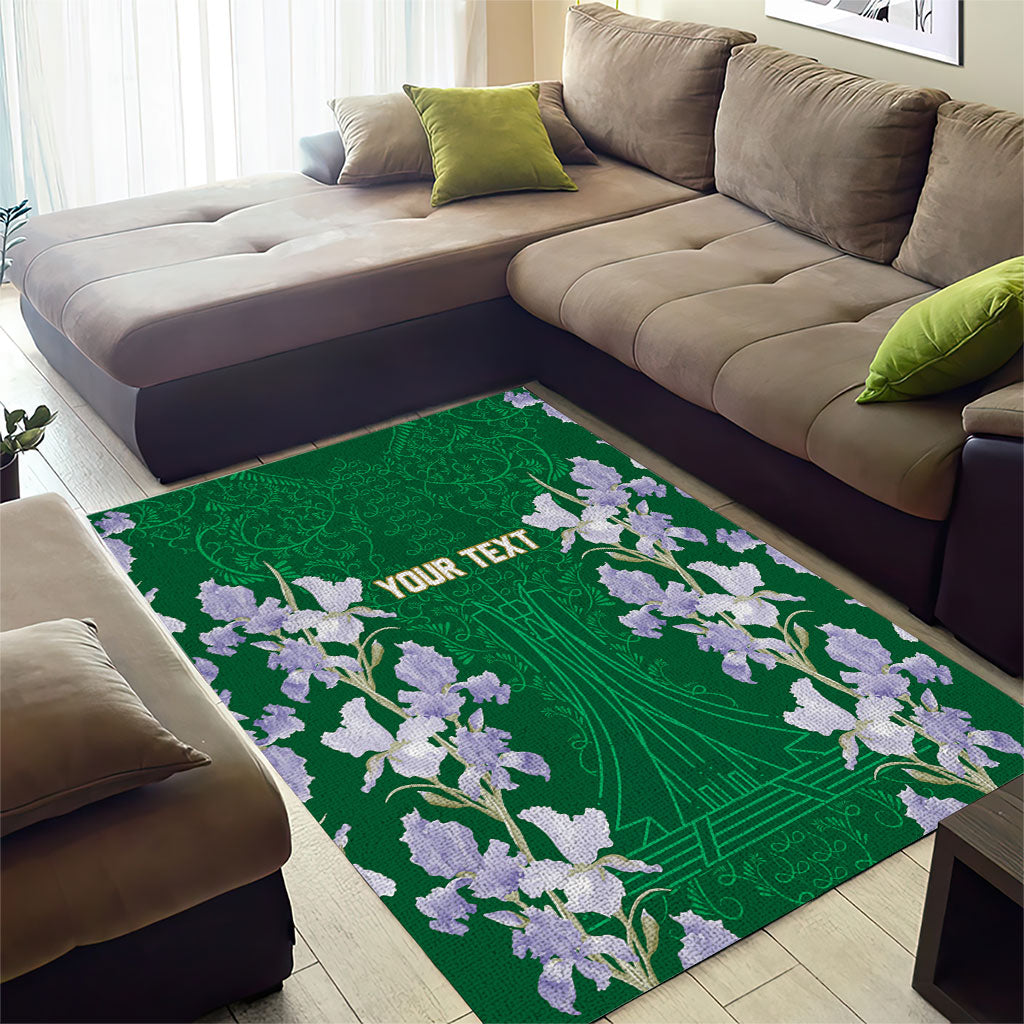 Custom Algeria Iris Floral Green Area Rug Africa Women’s Football Champion Series 2026