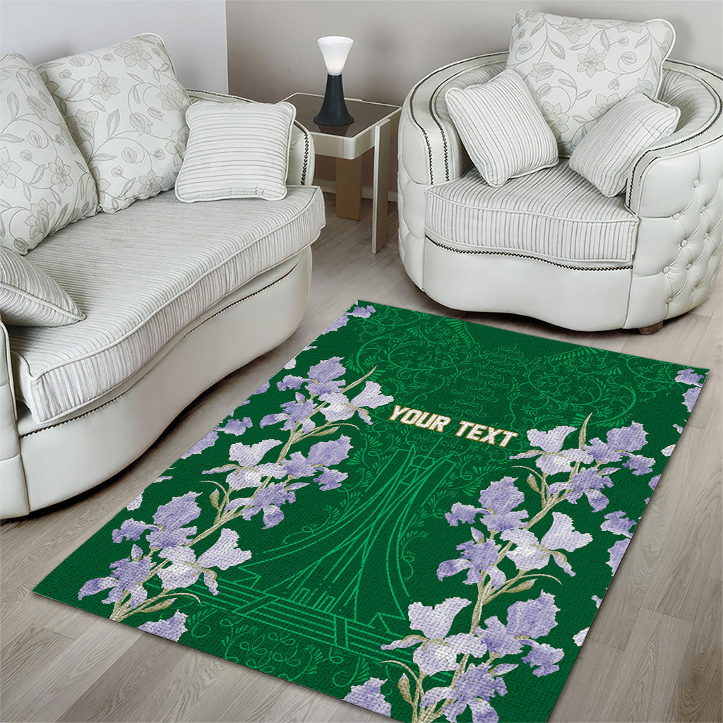 Custom Algeria Iris Floral Green Area Rug Africa Women’s Football Champion Series 2026