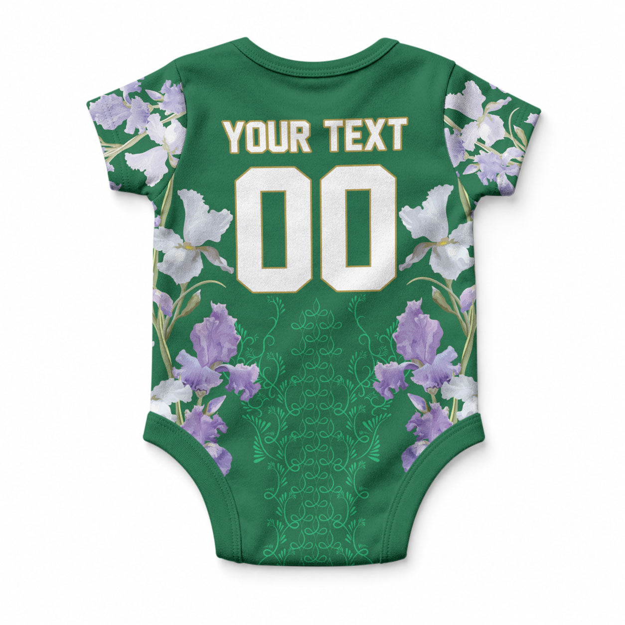Custom Algeria Iris Floral Green Baby Onesie Africa Women’s Football Champion Series 2026