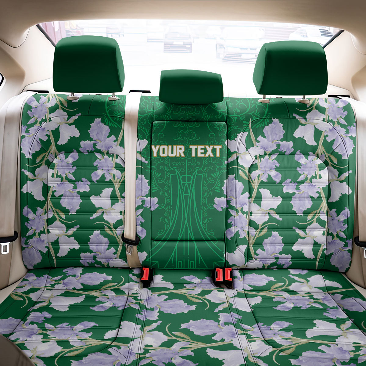 Custom Algeria Iris Floral Green Back Car Seat Cover Africa Women’s Football Champion Series 2026