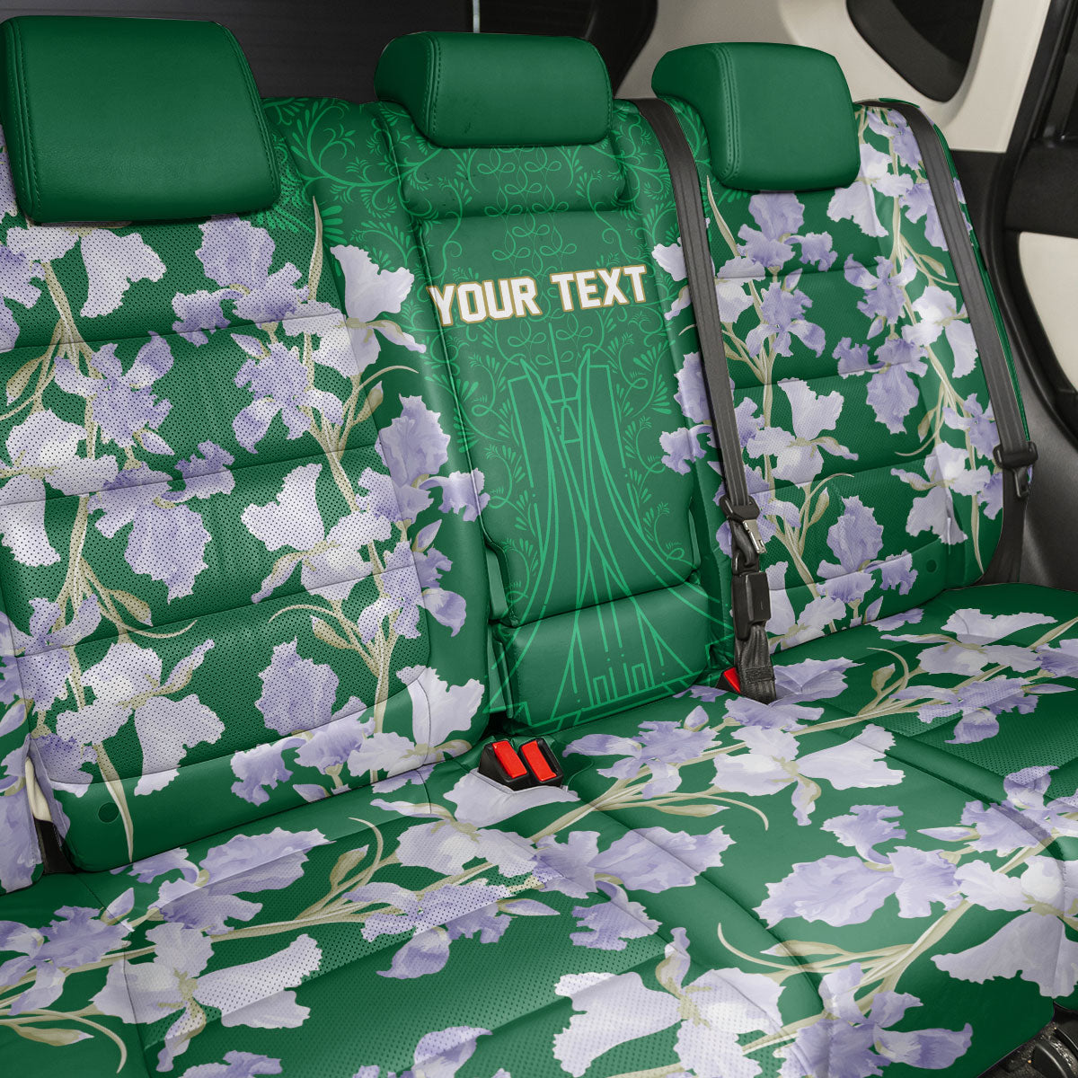 Custom Algeria Iris Floral Green Back Car Seat Cover Africa Women’s Football Champion Series 2026