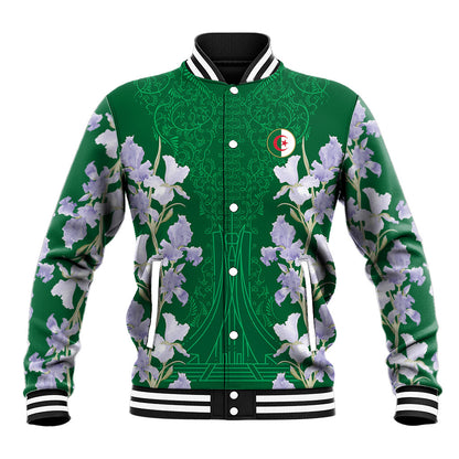 Custom Algeria Iris Floral Green Baseball Jacket Africa Women’s Football Champion Series 2026