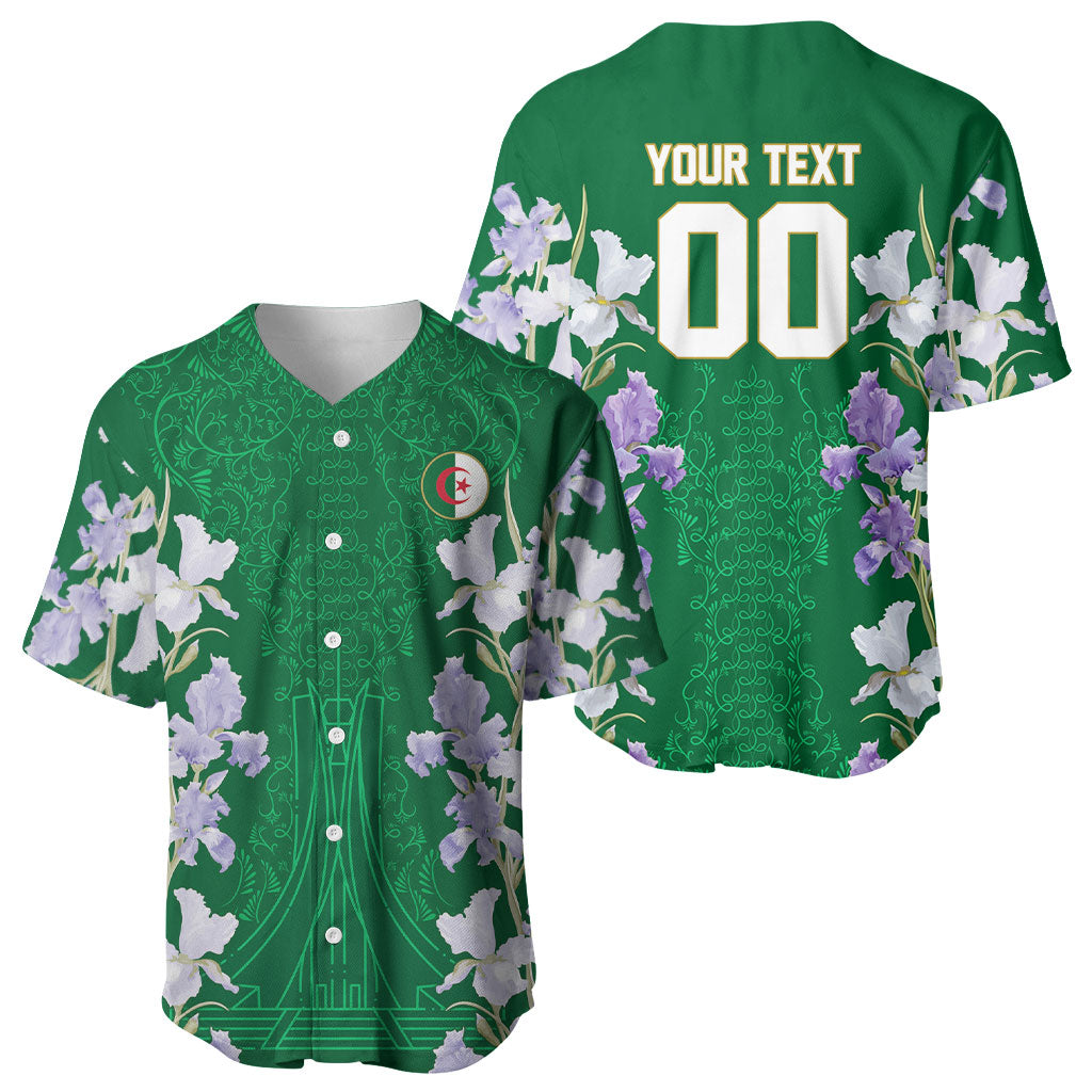 Custom Algeria Iris Floral Green Baseball Jersey Africa Women’s Football Champion Series 2026
