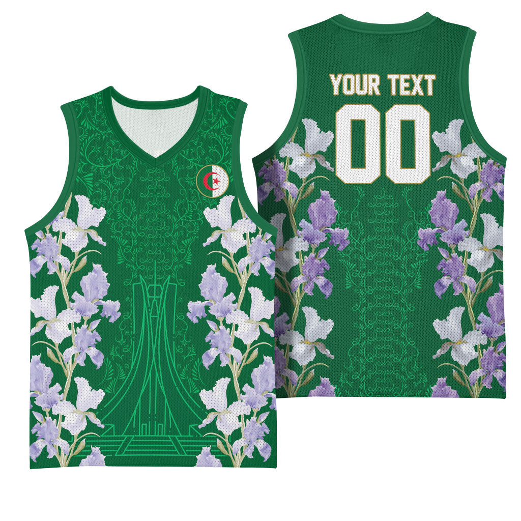 Custom Algeria Iris Floral Green Basketball Jersey Africa Women’s Football Champion Series 2026