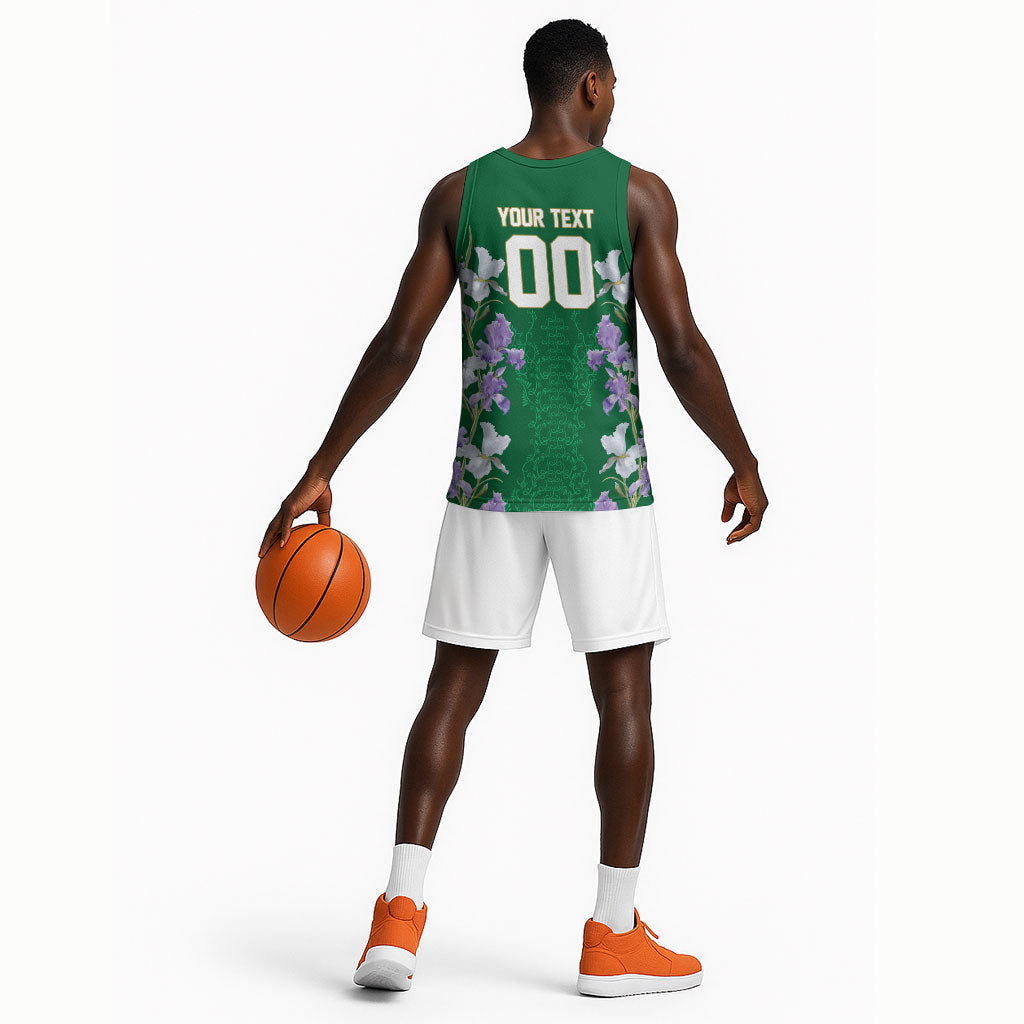 Custom Algeria Iris Floral Green Basketball Jersey Africa Women’s Football Champion Series 2026