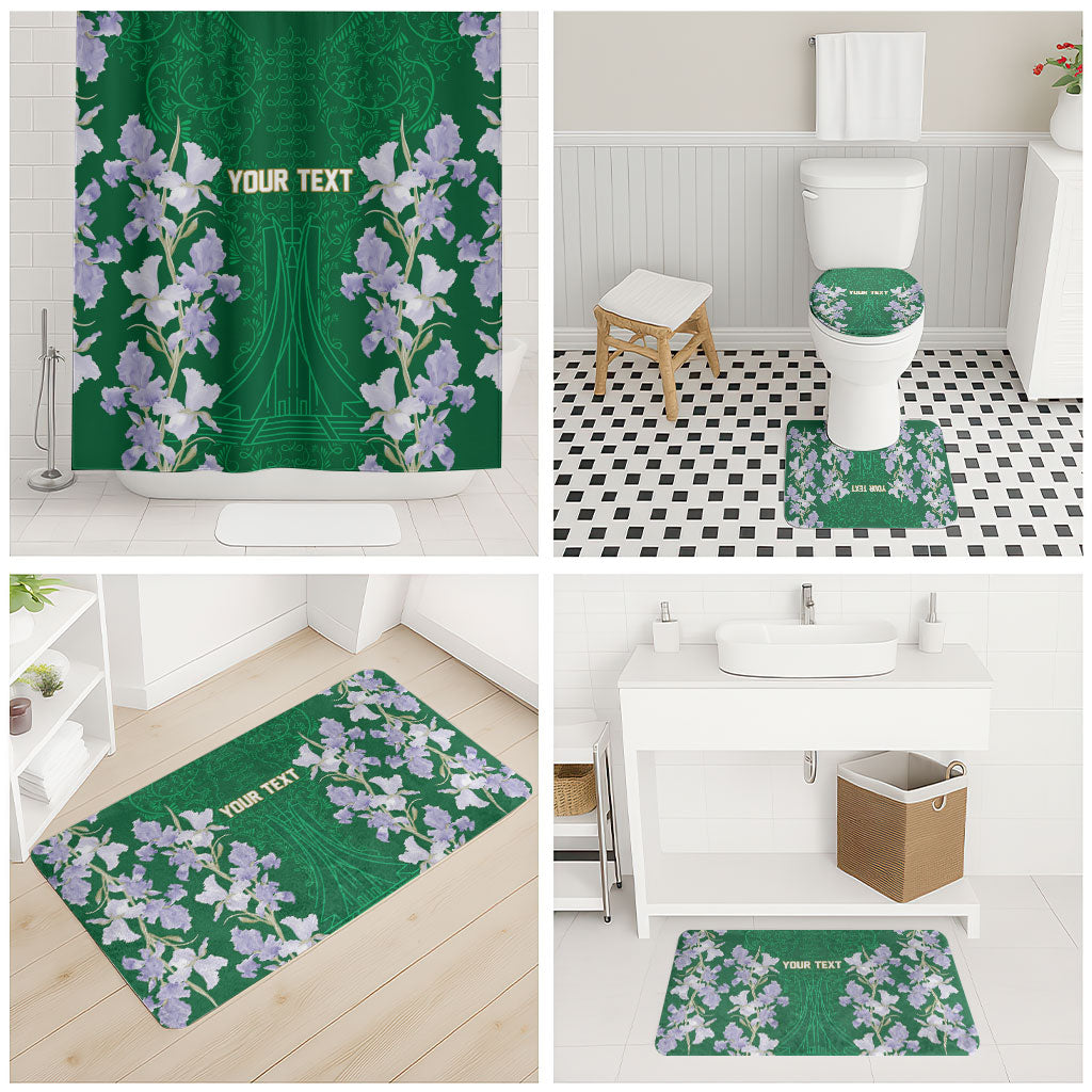Custom Algeria Iris Floral Green Bathroom Set Africa Women’s Football Champion Series 2026