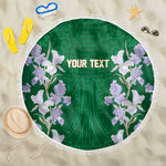 Custom Algeria Iris Floral Green Beach Blanket Africa Women’s Football Champion Series 2026