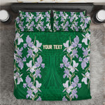 Custom Algeria Iris Floral Green Bedding Set Africa Women’s Football Champion Series 2026