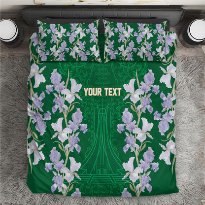 Custom Algeria Iris Floral Green Bedding Set Africa Women’s Football Champion Series 2026