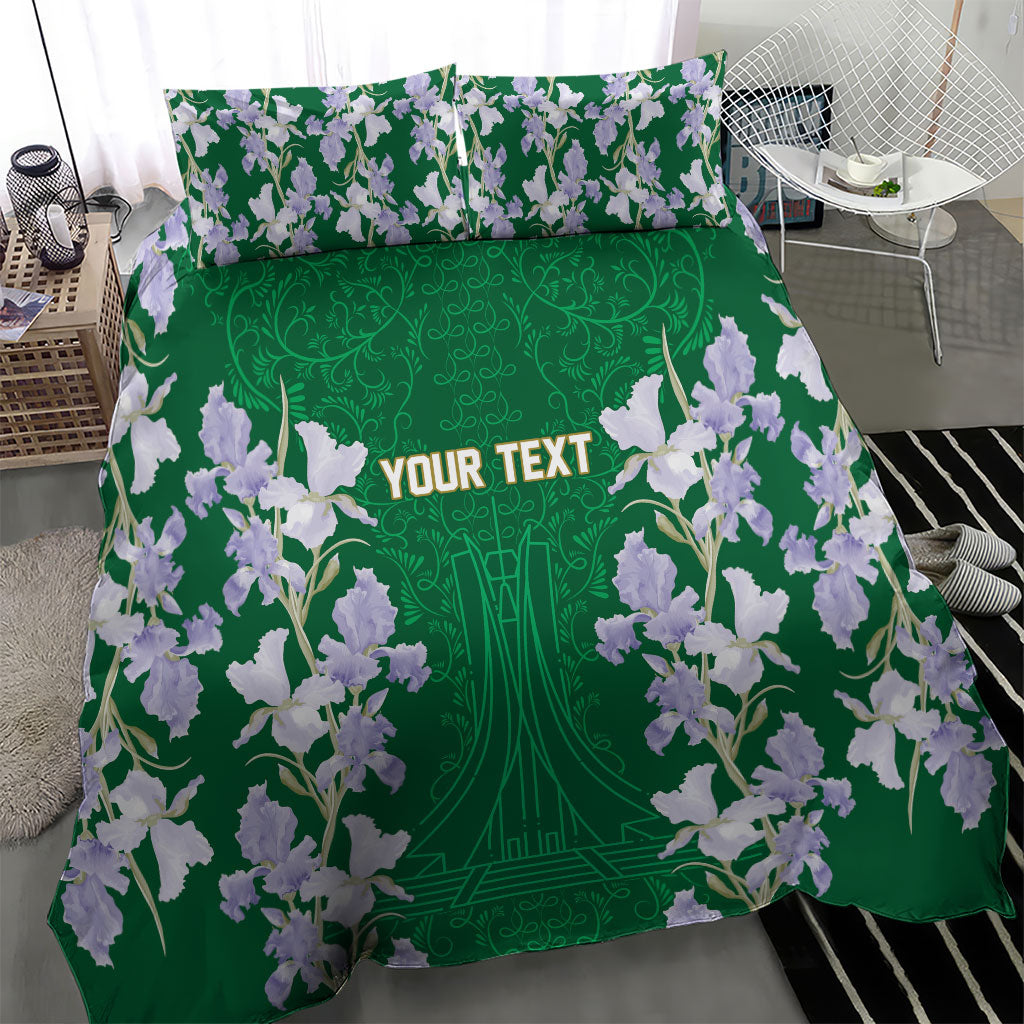Custom Algeria Iris Floral Green Bedding Set Africa Women’s Football Champion Series 2026