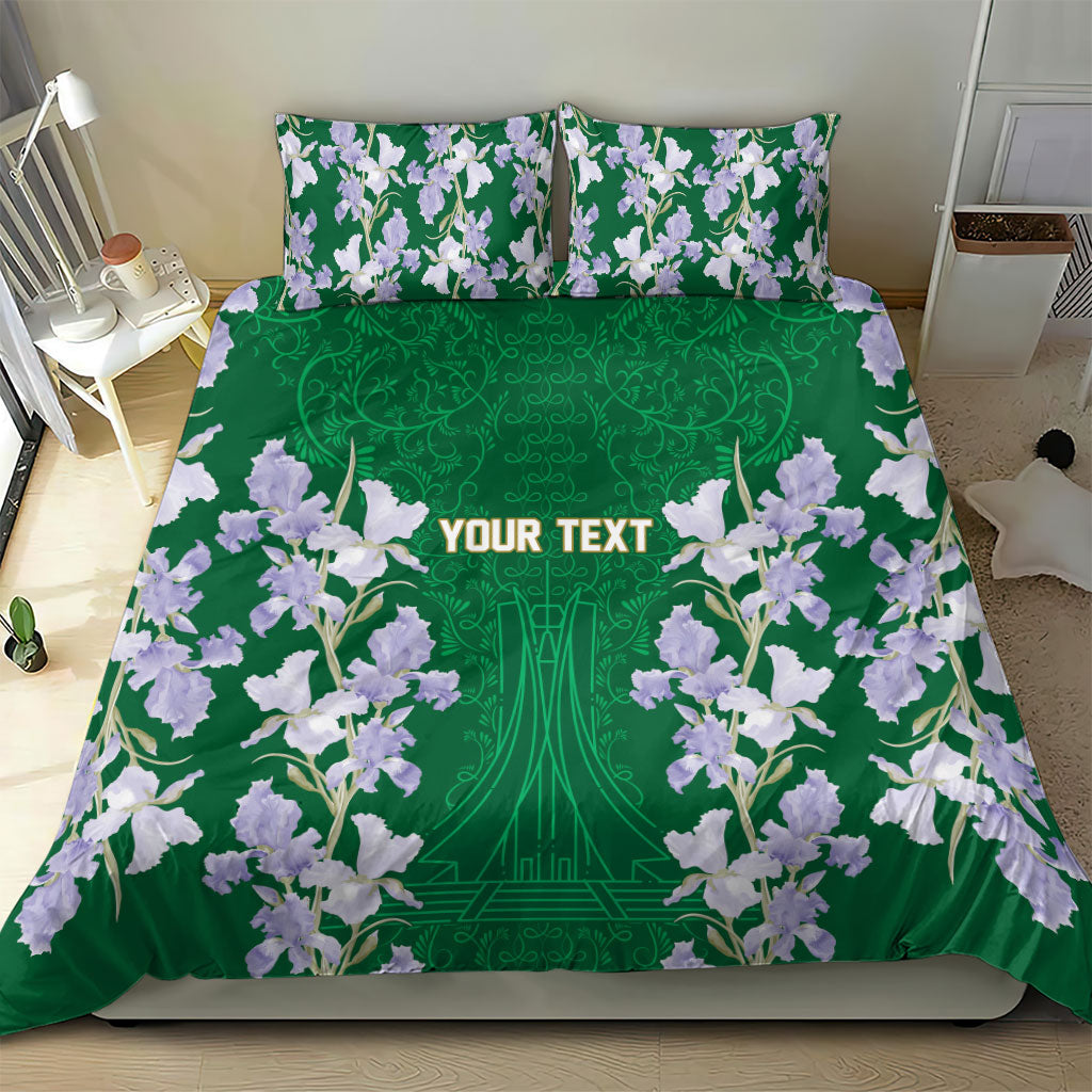 Custom Algeria Iris Floral Green Bedding Set Africa Women’s Football Champion Series 2026