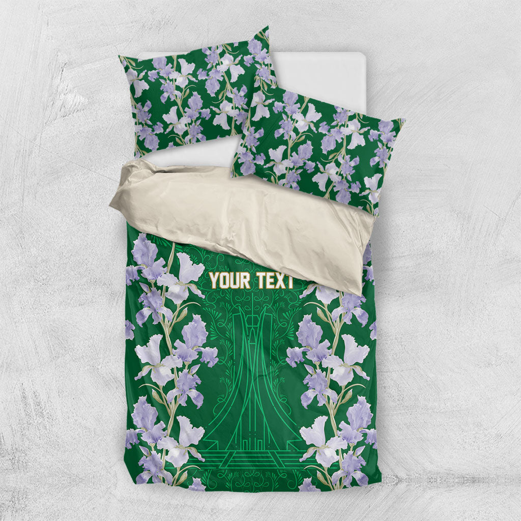 Custom Algeria Iris Floral Green Bedding Set Africa Women’s Football Champion Series 2026