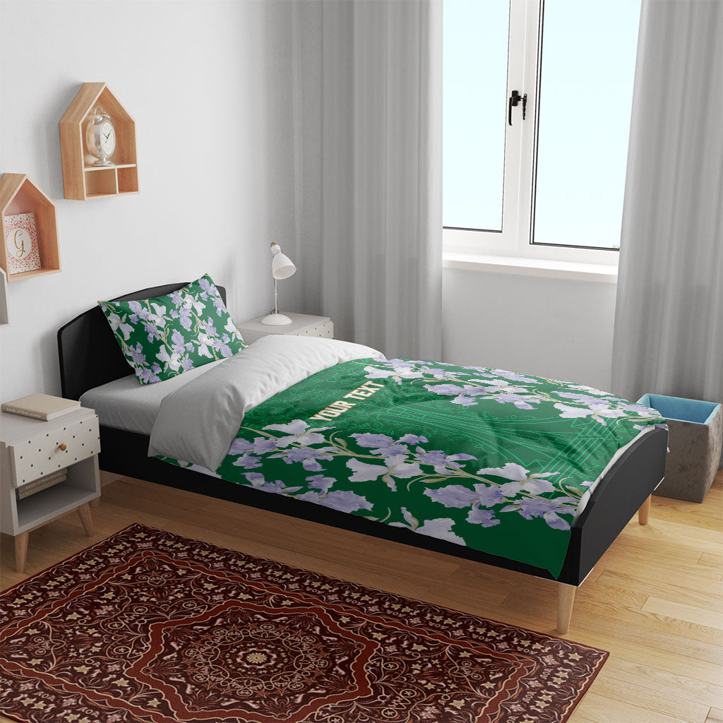 Custom Algeria Iris Floral Green Bedding Set Africa Women’s Football Champion Series 2026