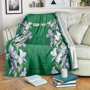 Custom Algeria Iris Floral Green Blanket Africa Women’s Football Champion Series 2026