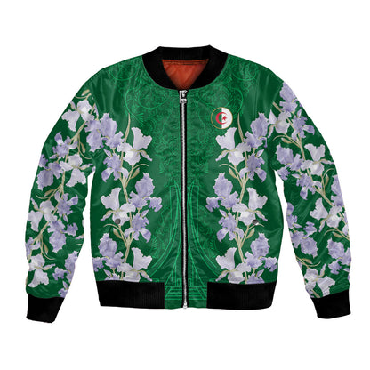 Custom Algeria Iris Floral Green Bomber Jacket Africa Women’s Football Champion Series 2026