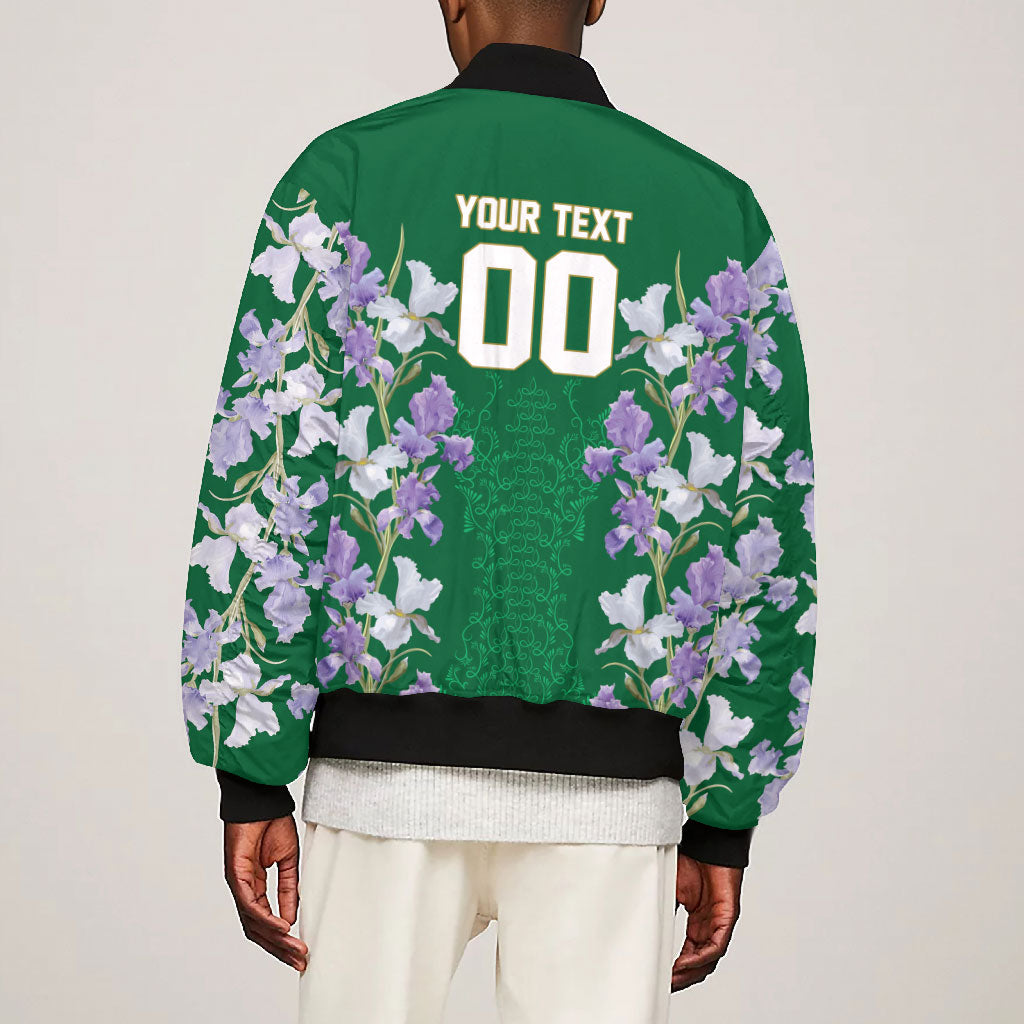 Custom Algeria Iris Floral Green Bomber Jacket Africa Women’s Football Champion Series 2026