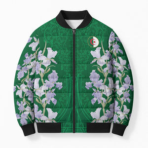 Custom Algeria Iris Floral Green Bomber Puffer Jacket Africa Women’s Football Champion Series 2026