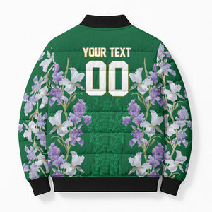 Custom Algeria Iris Floral Green Bomber Puffer Jacket Africa Women’s Football Champion Series 2026