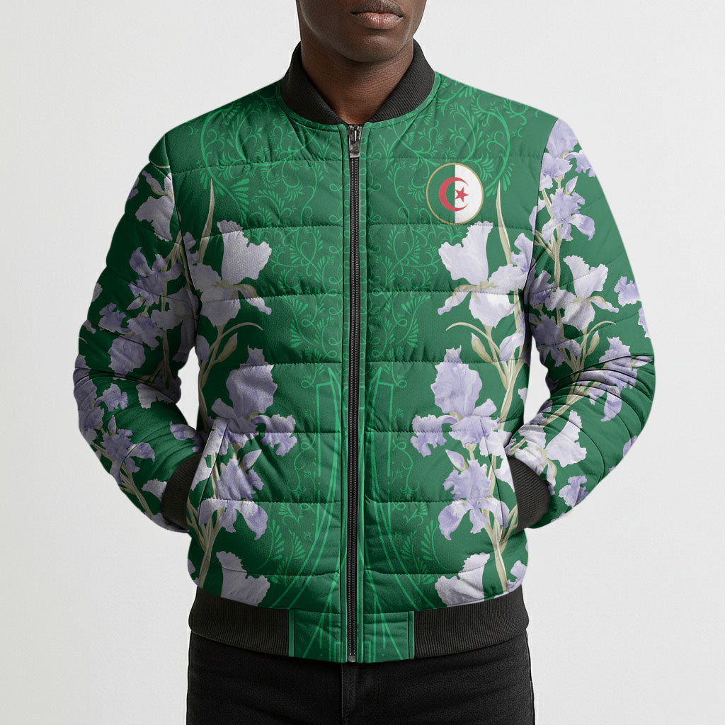 Custom Algeria Iris Floral Green Bomber Puffer Jacket Africa Women’s Football Champion Series 2026