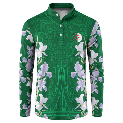 Custom Algeria Iris Floral Green Button Sweatshirt Africa Women’s Football Champion Series 2026
