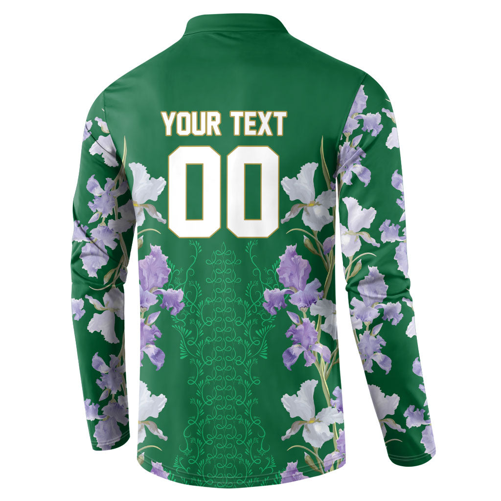Custom Algeria Iris Floral Green Button Sweatshirt Africa Women’s Football Champion Series 2026