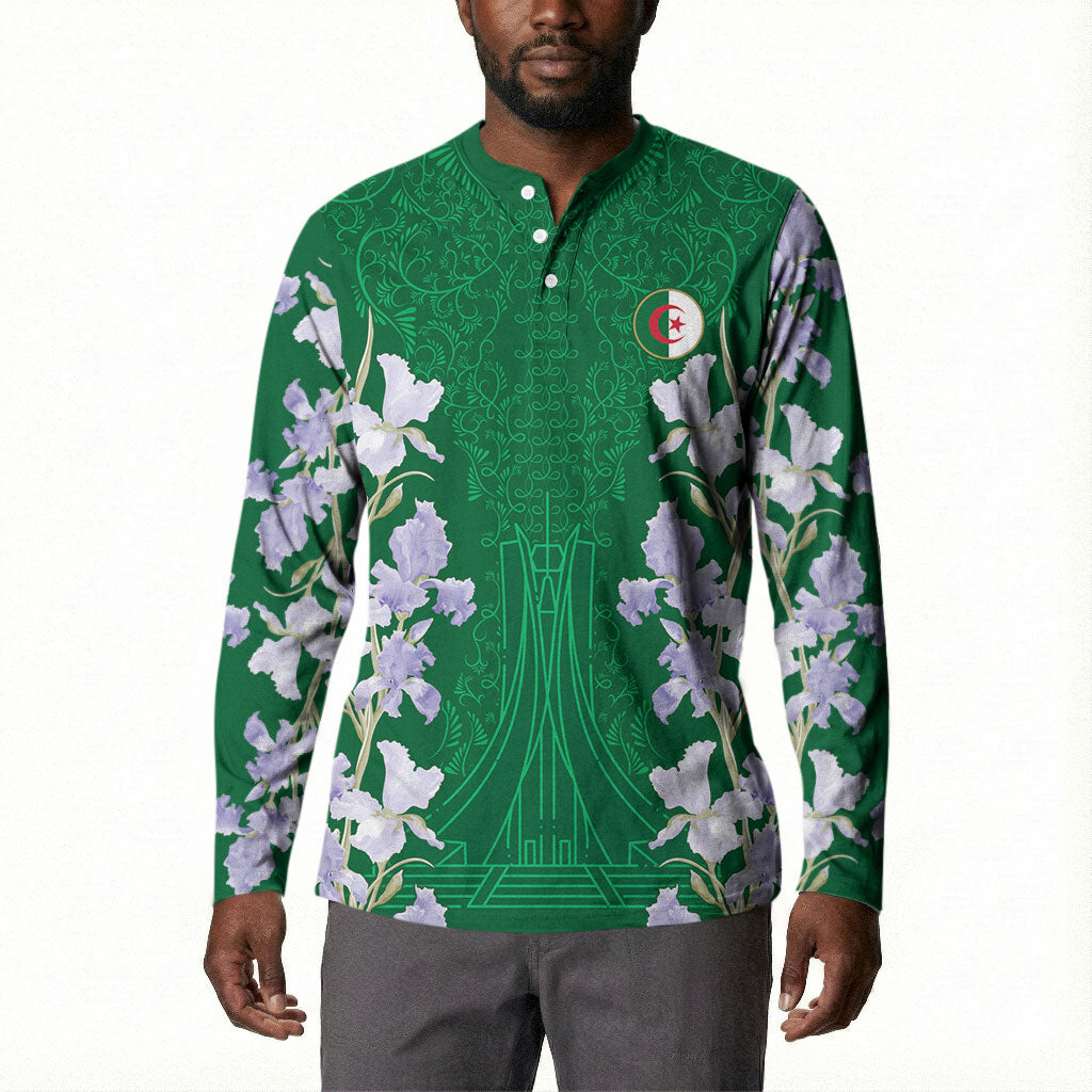 Custom Algeria Iris Floral Green Button Sweatshirt Africa Women’s Football Champion Series 2026