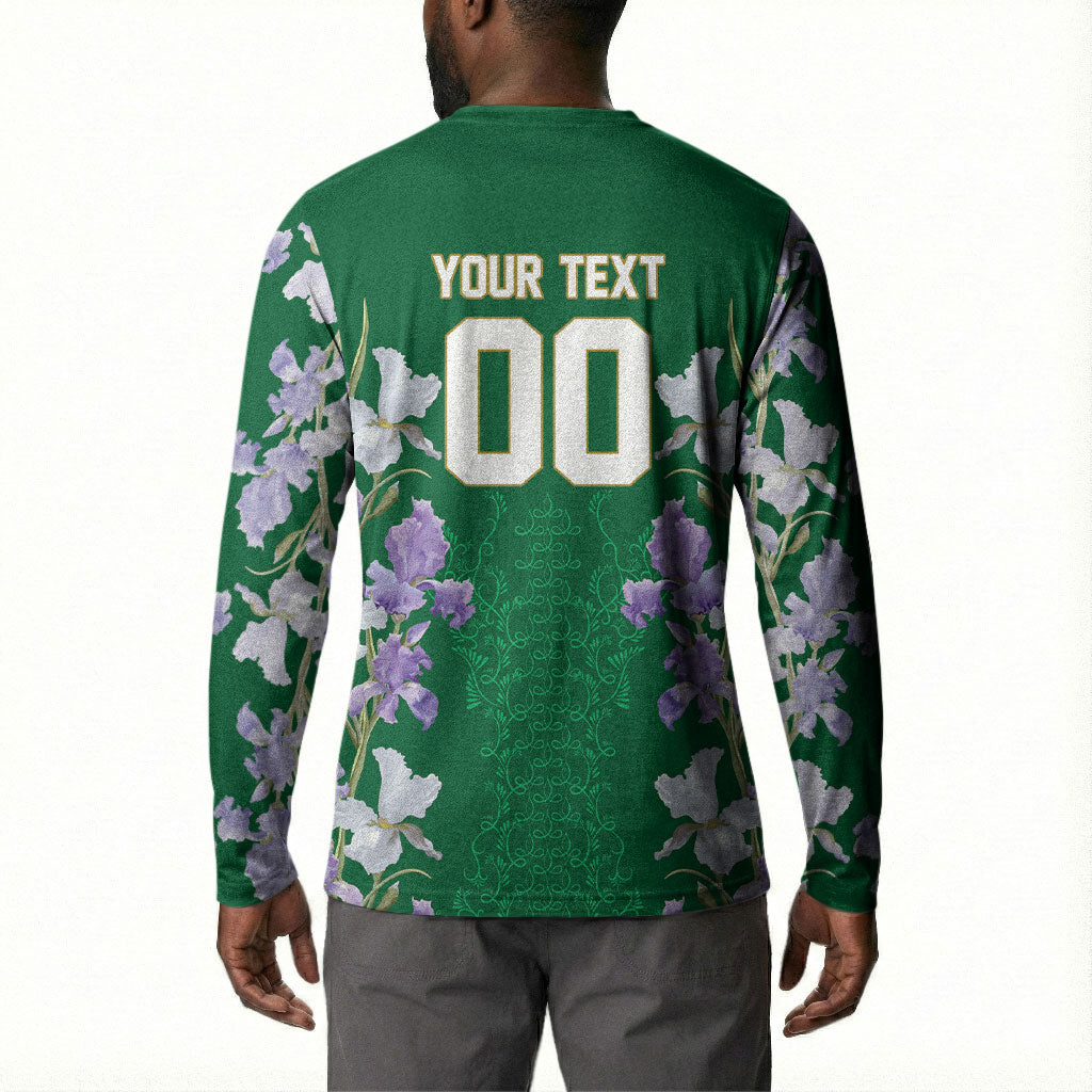 Custom Algeria Iris Floral Green Button Sweatshirt Africa Women’s Football Champion Series 2026