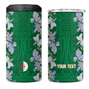 Custom Algeria Iris Floral Green 4 in 1 Can Cooler Tumbler Africa Women’s Football Champion Series 2026