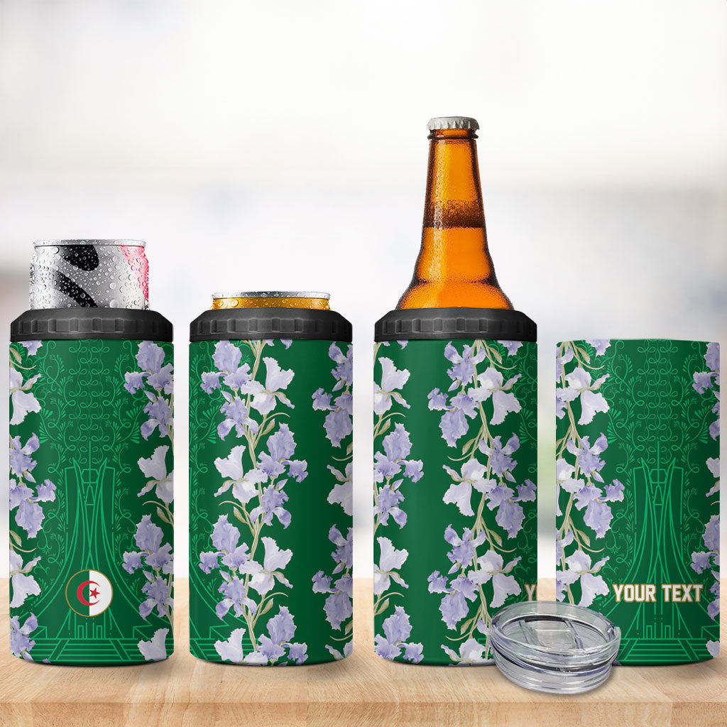 Custom Algeria Iris Floral Green 4 in 1 Can Cooler Tumbler Africa Women’s Football Champion Series 2026