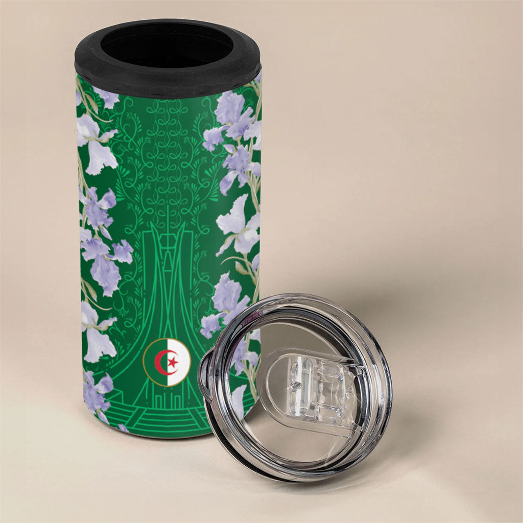 Custom Algeria Iris Floral Green 4 in 1 Can Cooler Tumbler Africa Women’s Football Champion Series 2026