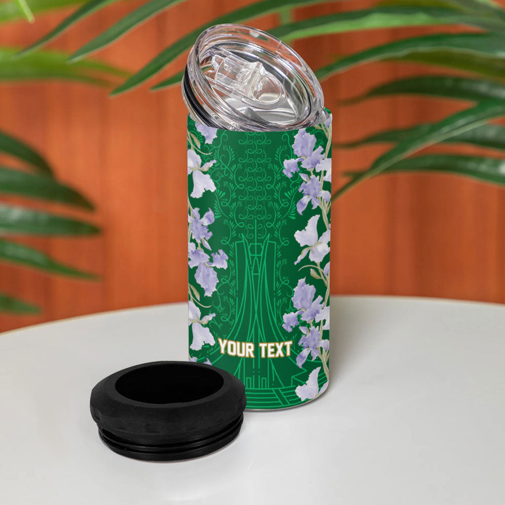 Custom Algeria Iris Floral Green 4 in 1 Can Cooler Tumbler Africa Women’s Football Champion Series 2026