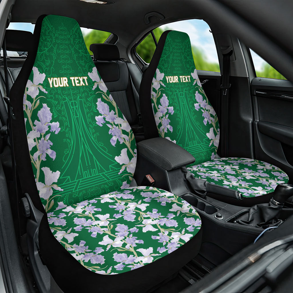 Custom Algeria Iris Floral Green Car Seat Cover Africa Women’s Football Champion Series 2026