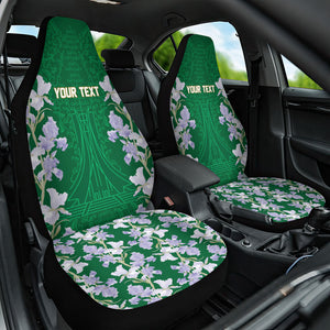 Custom Algeria Iris Floral Green Car Seat Cover Africa Women’s Football Champion Series 2026