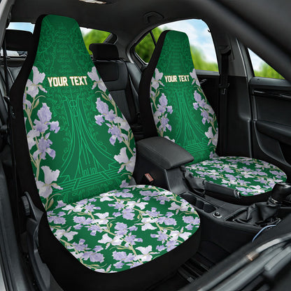 Custom Algeria Iris Floral Green Car Seat Cover Africa Women’s Football Champion Series 2026