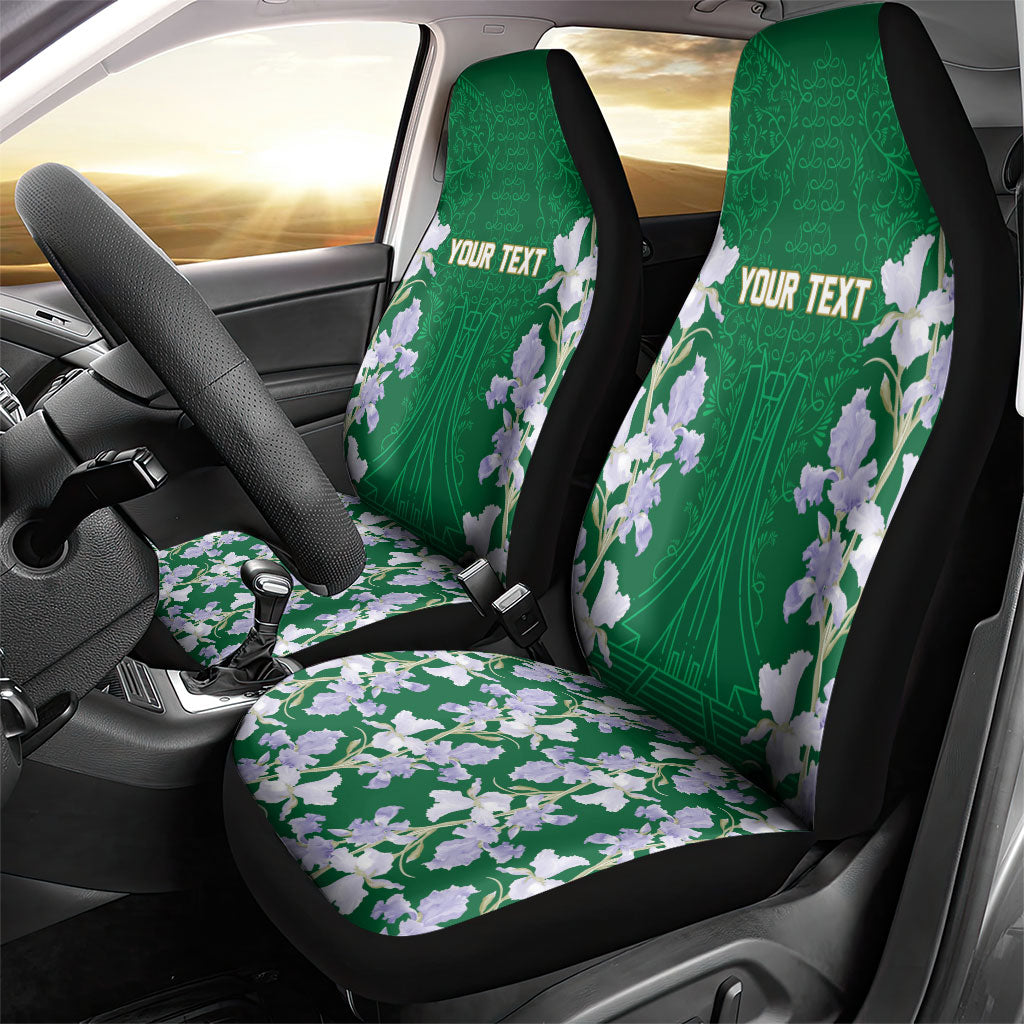 Custom Algeria Iris Floral Green Car Seat Cover Africa Women’s Football Champion Series 2026