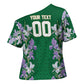 Custom Algeria Iris Floral Green Cross Shoulder Shirt Africa Women’s Football Champion Series 2026