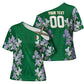 Custom Algeria Iris Floral Green Cross Shoulder Shirt Africa Women’s Football Champion Series 2026