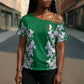 Custom Algeria Iris Floral Green Cross Shoulder Shirt Africa Women’s Football Champion Series 2026