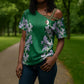 Custom Algeria Iris Floral Green Cross Shoulder Shirt Africa Women’s Football Champion Series 2026